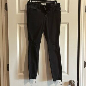 Universal Thread Black Ripped Mid Rise Skinny Jeans